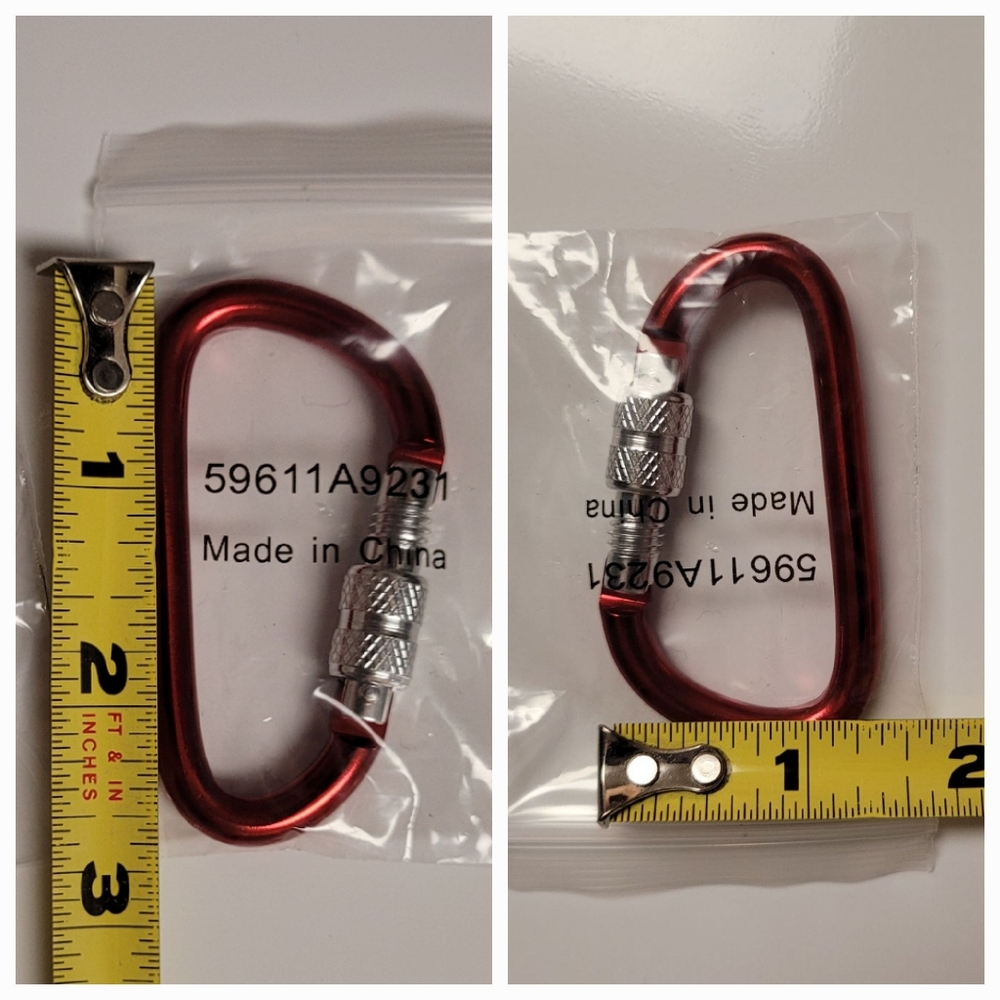 Locking Carabiner Clip D-Ring Spring Hook Keyring Red NEW Premium - Picture 2 of 7